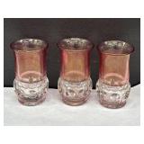 3 Tiffin Franciscan Kings Crown Cranberry Iced Tea
