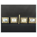 4 Framed Pictures Elephant Cheetah Zebra Lion