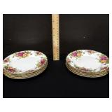 8 Royal Albert Country Roses Bread Plates