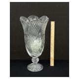 Tall Crystal Footed Vase