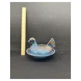 Vintage Indiana Carnival Glass Hen On Nest