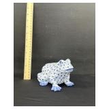 Hand Painted Sadek Andrea Ceramic Blue Frog