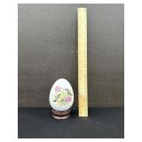 Hummingbird Painted Egg On Stand