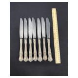 7 Lunt Sterling Silver Dinner Knives 18.9 OZ