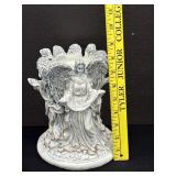 Vintage Tall Plaster Angel Candle Holder
