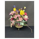 Vintage Hammered Brass Flower Holder