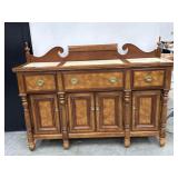 Sideboard W/ Fluted Columns & Marble Inserts