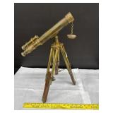 Maritime Nautical Marine Brass Telescope W/ Tripod