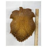 Vintage Hand Carved Wooden Grape Leaf