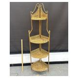 Vintage Metal 4 Tier Folding Corner Shelf