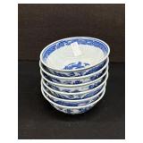 (6) x Jingdezhen Blue & White Rice Bowls