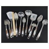 Large Lot of Stainless Serving Utensils