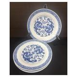 4 Vintage Jingdezhen Blue & White Dinner Plates