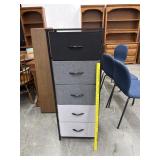 5 Drawer Vertical Dresser Tower Metal & Fabric