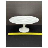 Vintage Indiana Milk Glass Pedestal Cake Plate