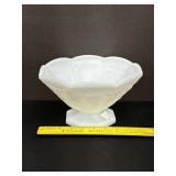 Vintage Anchor Hocking Milk Glass Grape Leaf Bowl