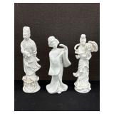 (3)x Vintage White Porcelain Japanese Figures
