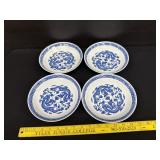 (4) x Jingdezhen Blue Dragon Porcelain Bowls