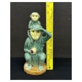 Majolica Style Ceramic Monkey