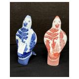 (2) x Willow Blue & Red Pie Birds