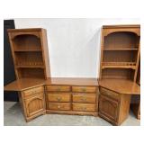 Vintage Saybrook Corner China Cabinet Hutch Set