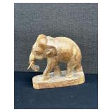 Vintage Hand Carved Wooden Elephant