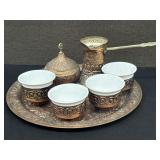 Antique Turkish Copper Coffee Set
