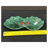 Vintage Lefton Holly Berry Tidbit Tray