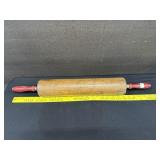 Large Antique Red Handle Rolling Pin