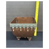 Heavy Metal Planter W/ Beaded Rim