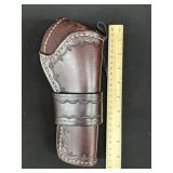 Dark Brown Hand Tooled Leather Holster