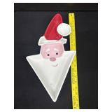 Vintage Ceramic Santa Claus Snack Tray