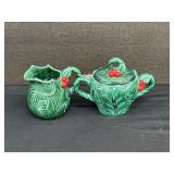 Vintage Lefton Holly Berry Cream & Sugar