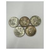 (5) x Silver Kennedy Half Dollars