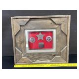 Antique Silver Badges in Barn Wood Frame