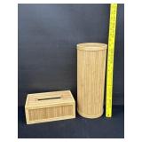 Bamboo Toilet Paper Roll & Kleenex Holders