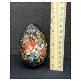 Vintage Hand Painted & Lacquered Wooden Egg