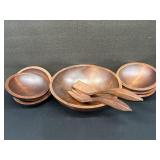 Vintage Canadian Birch Salad Bowl Set