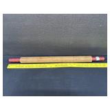 Antique Long Thin Red Handle Rolling Pin