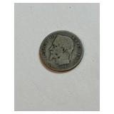 Rare 1866 Silver Napoleon the III France Coin