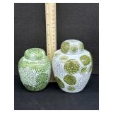 Pair Japanese Kutani Ginger Jars