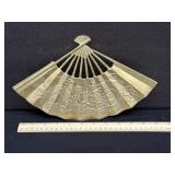 Vintage Solid Brass Asian Fan