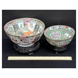 2 Vintage Decorative Asian Bowls W/Stands 2 (x