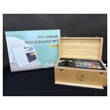Dry Erase White Board Set & Wood Art Case