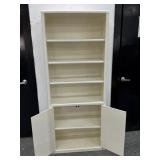 All Wood White 5 Tier Bookshelf Cabinet
