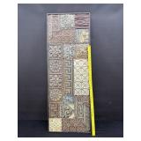 Large Vintage Metal & Wood Wall Art