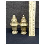 Vintage Heavy Brass Salt & Pepper Shakers
