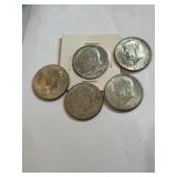 (5) x Silver Kennedy Half Dollars
