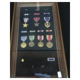 Display With WWII Silver Star Purple Heart & MORE