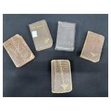 5 Antique WWII New Testament Pocket Bibles
